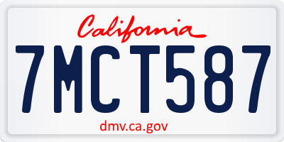 CA license plate 7MCT587