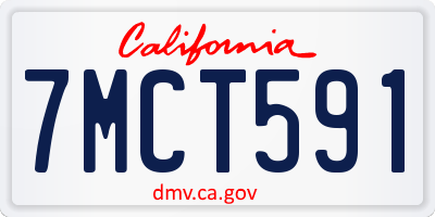 CA license plate 7MCT591