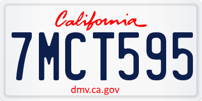 CA license plate 7MCT595