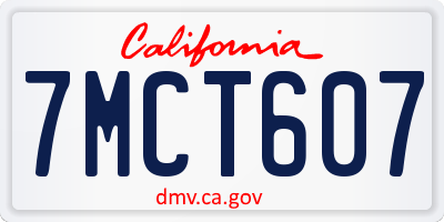CA license plate 7MCT607