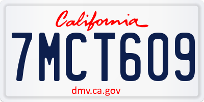 CA license plate 7MCT609