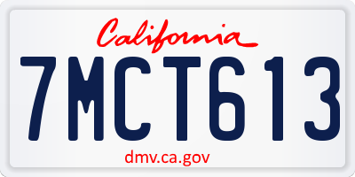 CA license plate 7MCT613