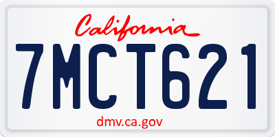 CA license plate 7MCT621