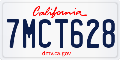 CA license plate 7MCT628