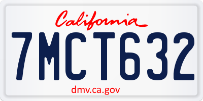CA license plate 7MCT632