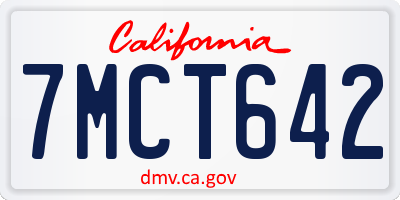 CA license plate 7MCT642