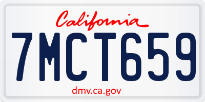 CA license plate 7MCT659