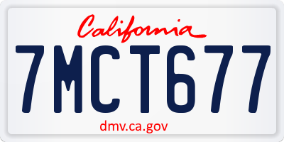 CA license plate 7MCT677