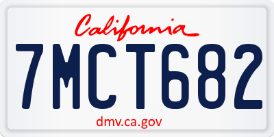CA license plate 7MCT682