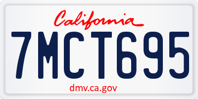 CA license plate 7MCT695