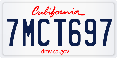 CA license plate 7MCT697