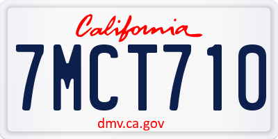 CA license plate 7MCT710