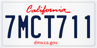 CA license plate 7MCT711