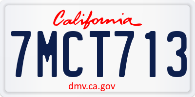 CA license plate 7MCT713