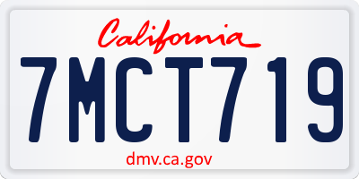 CA license plate 7MCT719