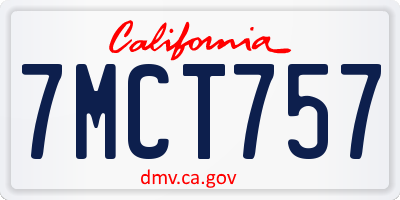 CA license plate 7MCT757