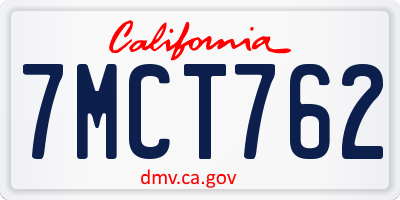 CA license plate 7MCT762