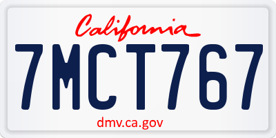CA license plate 7MCT767