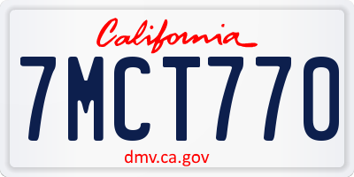 CA license plate 7MCT770