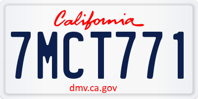 CA license plate 7MCT771