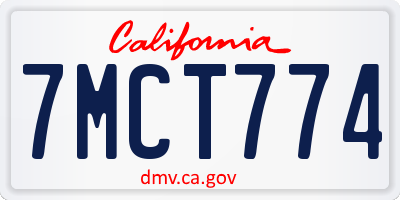 CA license plate 7MCT774