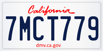 CA license plate 7MCT779