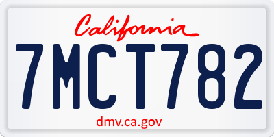 CA license plate 7MCT782