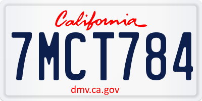 CA license plate 7MCT784