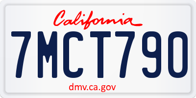 CA license plate 7MCT790