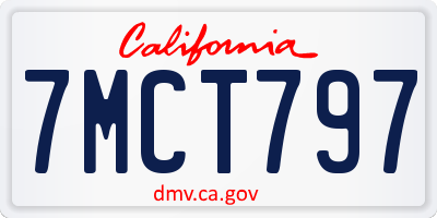 CA license plate 7MCT797