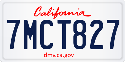 CA license plate 7MCT827