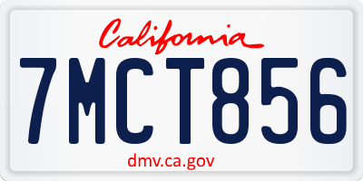 CA license plate 7MCT856
