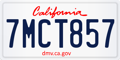 CA license plate 7MCT857