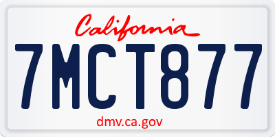 CA license plate 7MCT877