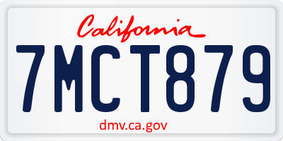 CA license plate 7MCT879