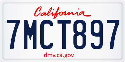 CA license plate 7MCT897