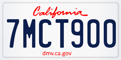 CA license plate 7MCT900