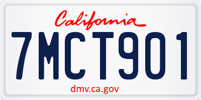 CA license plate 7MCT901