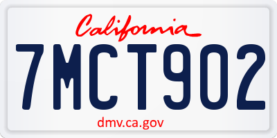 CA license plate 7MCT902