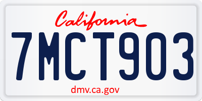 CA license plate 7MCT903