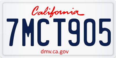 CA license plate 7MCT905
