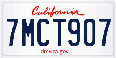 CA license plate 7MCT907