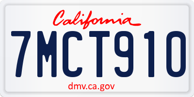 CA license plate 7MCT910