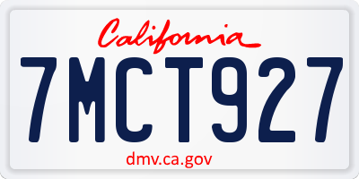 CA license plate 7MCT927