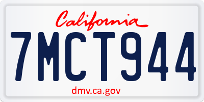 CA license plate 7MCT944