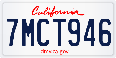 CA license plate 7MCT946