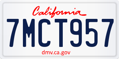 CA license plate 7MCT957