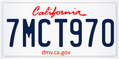 CA license plate 7MCT970
