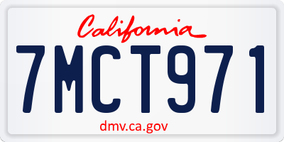 CA license plate 7MCT971
