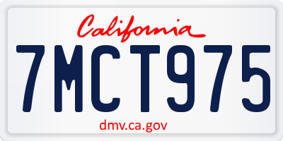 CA license plate 7MCT975